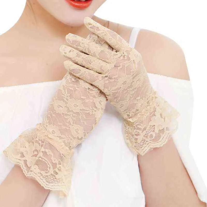 New Party Sexy Dressy Gloves Women High Quality Lace Gloves Paragraph Wedding Gloves Mittens Accessories Full Finger Girls