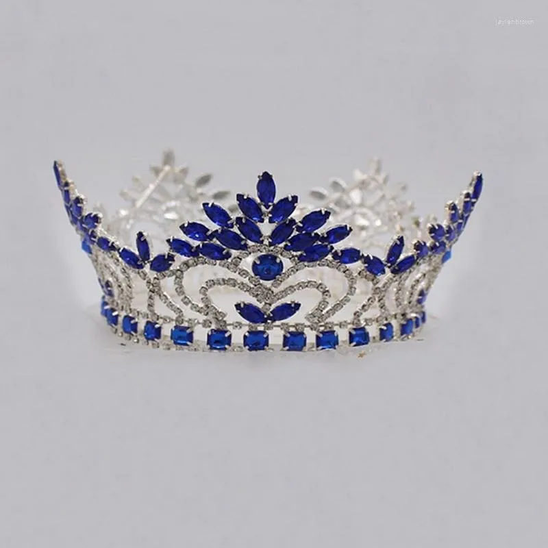 Tocados Venta al por mayor Coronas y tiaras Belleza Círculo completo Miss Mundo Corona Princesa real