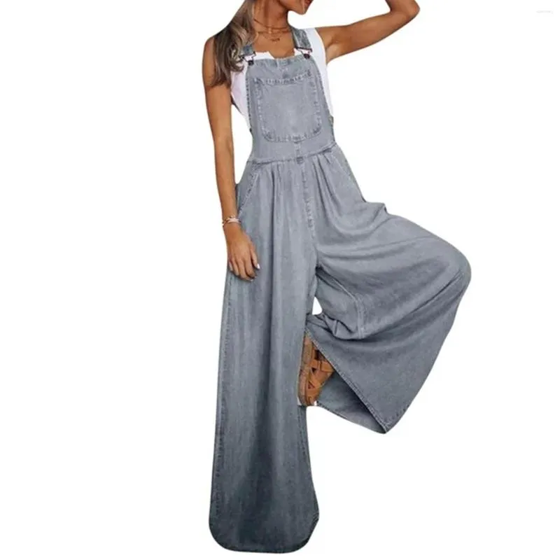 Women's Jeans Womens Vintage Daily Casual Sleeveless Pocket Washed Denim Bib Overalls Rompers For Women Jumpsuit Juniors Dressy