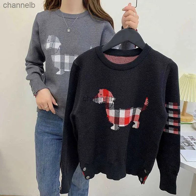 Women's Knits Tees Spring Summer Thin Fashion Casual Loose Sweaters Long Sleeve O-Neck Dog Knitted Pullovers Casual Women's Clothing Jumpers 2023 HKD230821