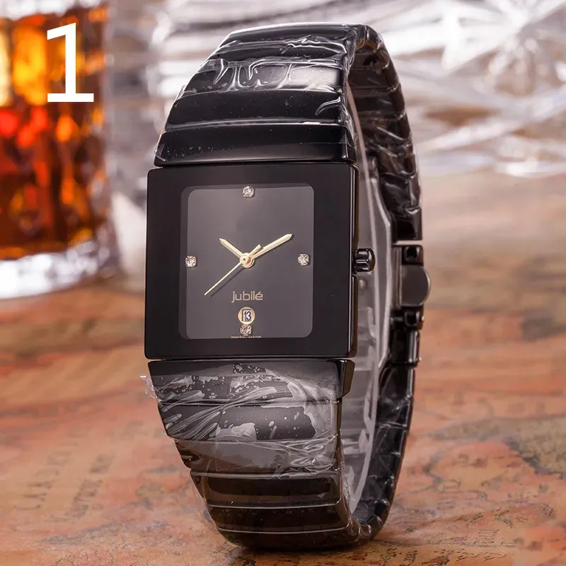 RAD0 Rectangle Tungsten Steel Sapphire Swiss Ronda Quartz Movement