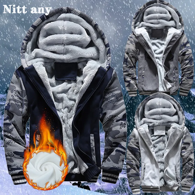 Mens Jackets Mens Winter Thick Warm Jacket Solid Color Fleece