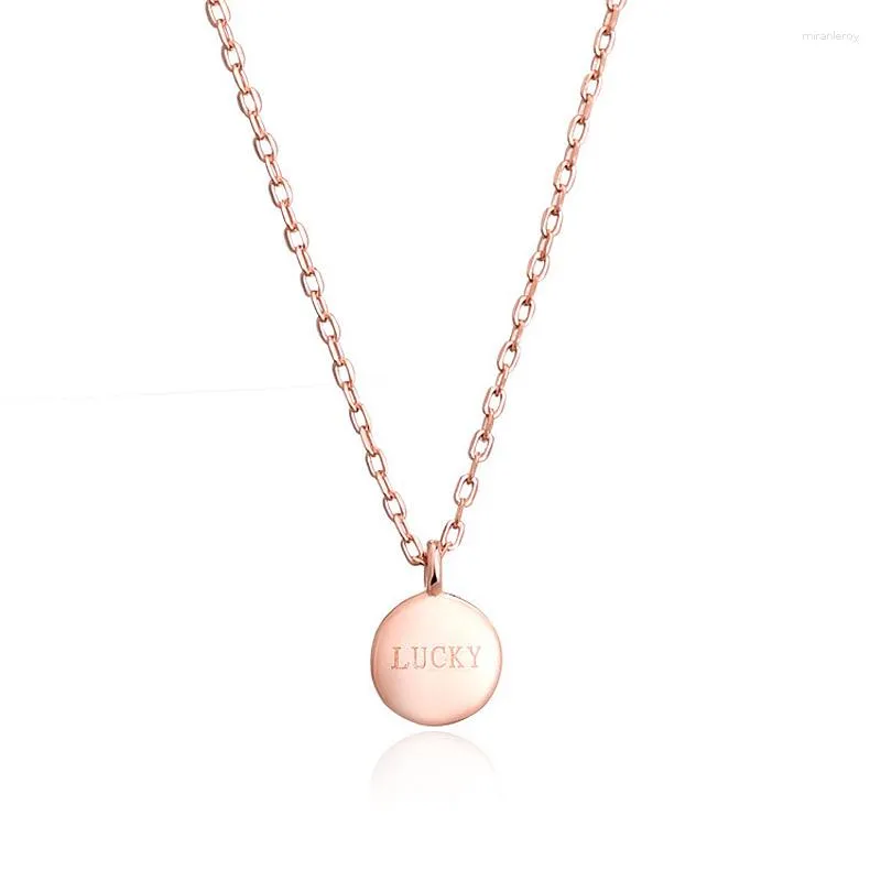 Pendant Necklaces YUNRUO Rose Gold Color Elegant Lucky Girl Golden Bean Necklace Stainless Steel Woman Fashion Jewelry Gift Never Fade