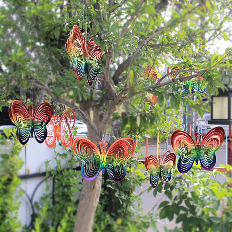 Reflective Butterfly Wind Spinner With Love Rotating Chime Perfect For  Garden Decorations And Hanging Ornaments ABS Catcher From Tie10, $8.65