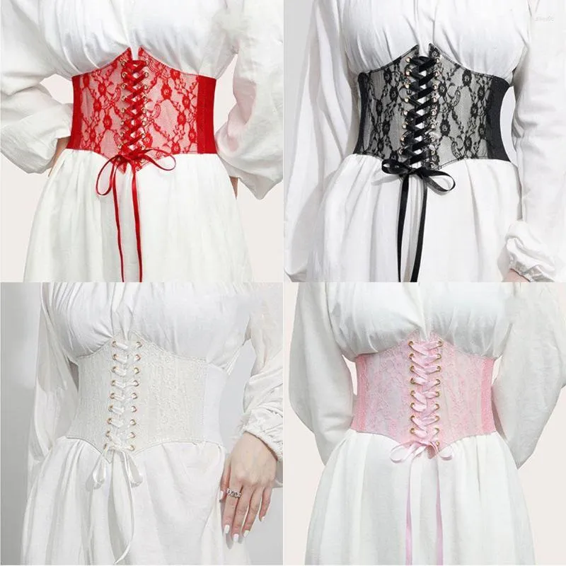 Stunning Lace Waistband Cummerbunds for Women Adjustable Girdle Corset Belt with Sexy Bandage Detail Perfect for Outfits and Dresses