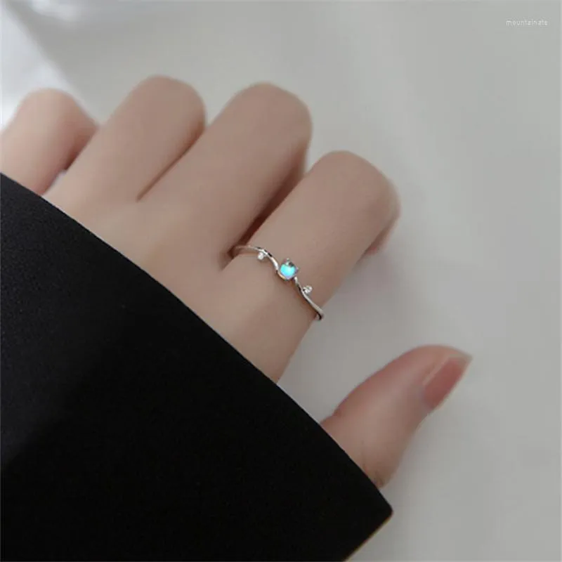Cluster ringen mode Opening Moonstone Crystal Finger Ring For Women Girls Wedding Party Sieraden JZ735