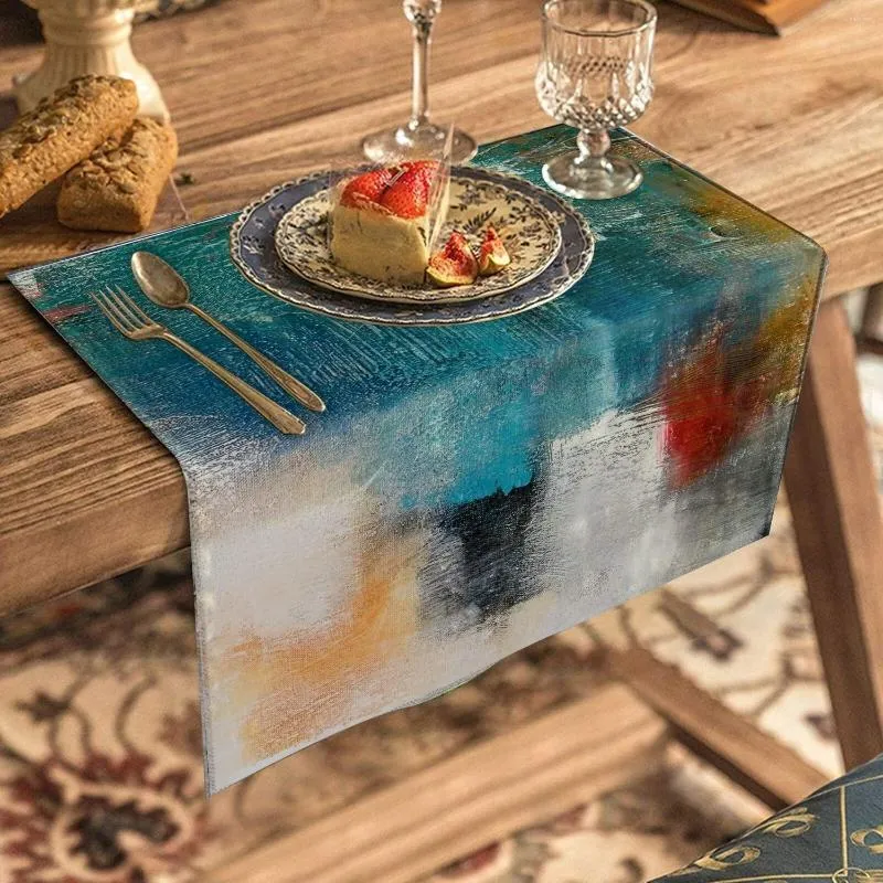 Tabel Napkin 1 stks Blue Abstract Art Polyester voor bruiloft EL en restaurant Decoratie Wrinkle Resistant