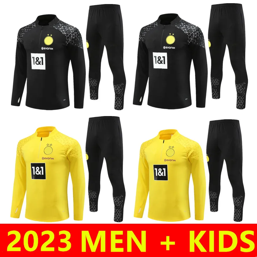 2023 2024 Haller Reus Soccer Jacket Man Tracksuit Set 23 24 Reyna Brandt Schlotterbeck Adeyemi Moukoko Långärmad fotbollsträning Ströja jogging