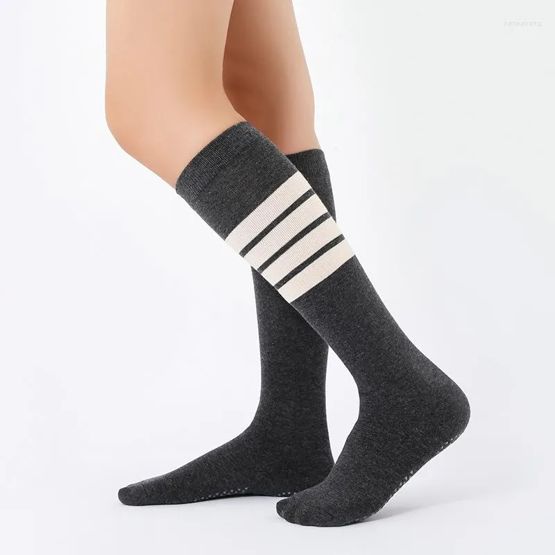 Women Socks All Cotton Yoga Outdoor Shopping Slim Women's Dotted Rubber Square Slip Calf Sports Long