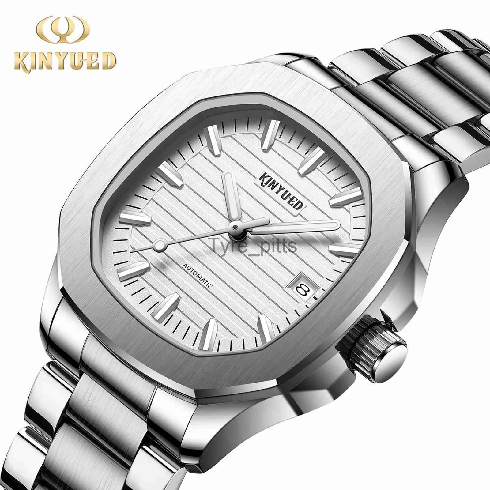 Andra bärbara enheter Kinyued Top Brand Men Watches Luxury Business Automatic Mechanical Watch Man New Casual rostfritt stål Waterproof Watch X0821