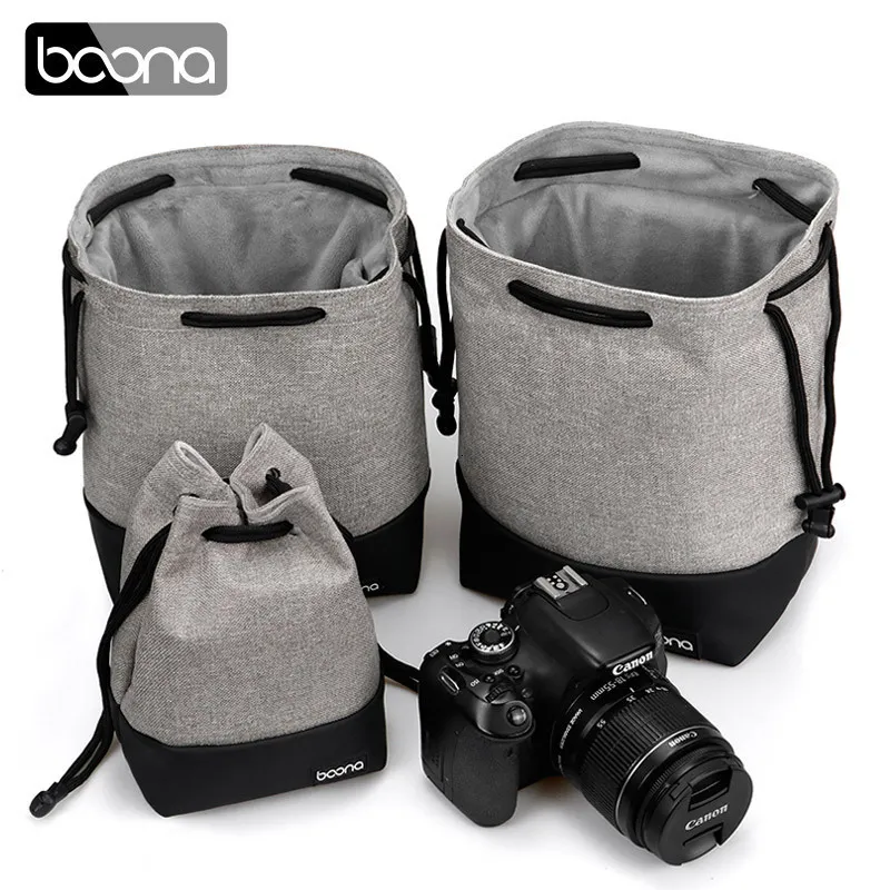 카메라 가방 액세서리 BOONA 카메라 렌즈 가방 파우치 Fuji DSLR Popogry 액세서리 범용 드로우 스트링 백 230818