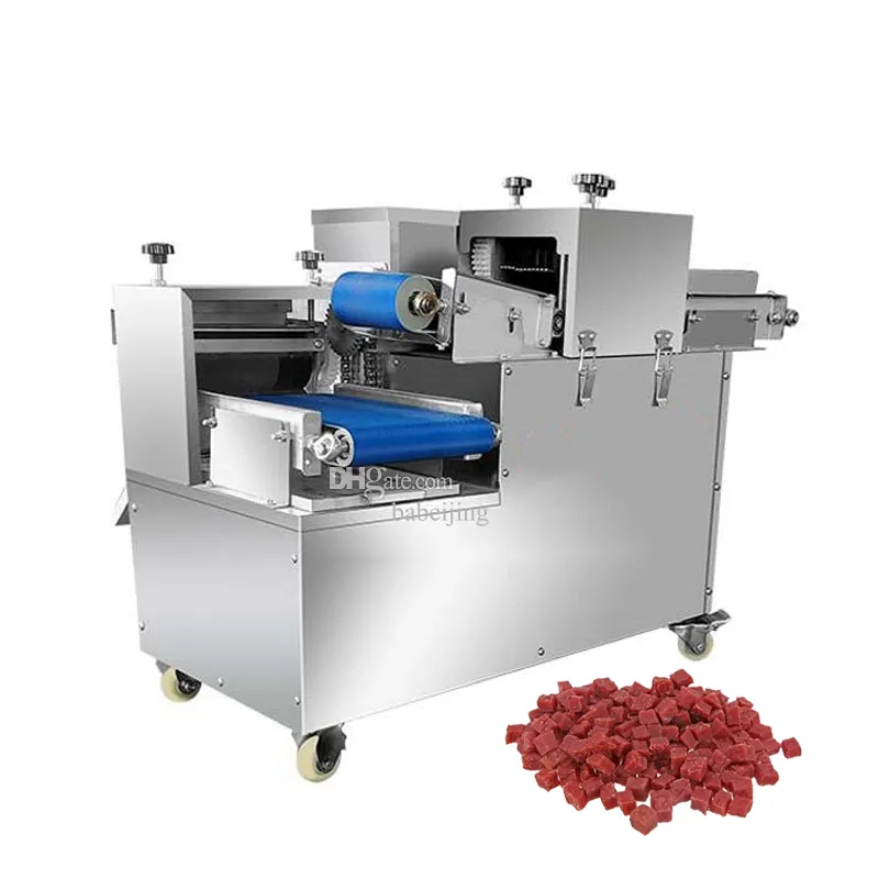 380V / 220V Machine de découpe de viande électrique Maison commerciale Dicer de viande fraîche Trancheuse à viande en acier inoxydable Cubes de boeuf séchés