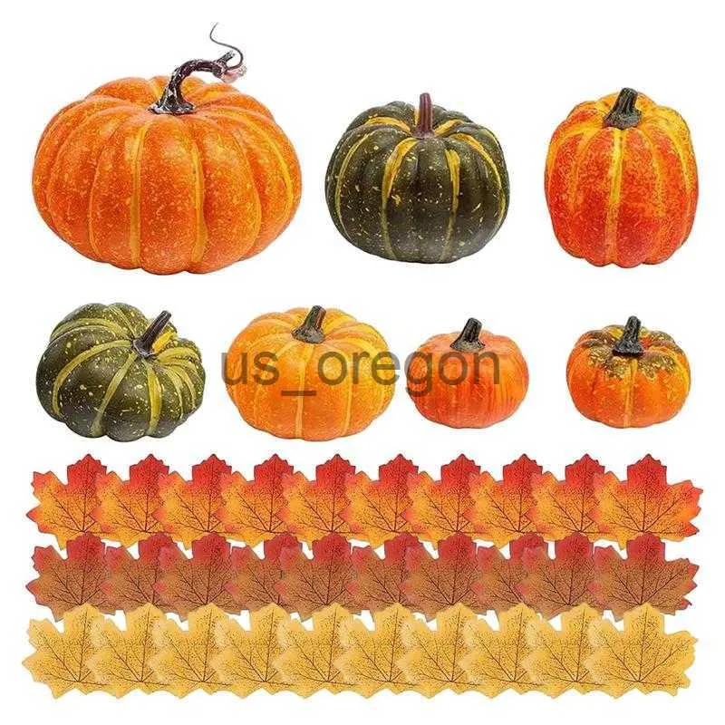 Andra heminredning Artificial Pumpkins 37 PC: er konstgjorda pumpor för att dekorera konstgjorda lönnlöv pumpor pumpa dekor för halloween och x0821