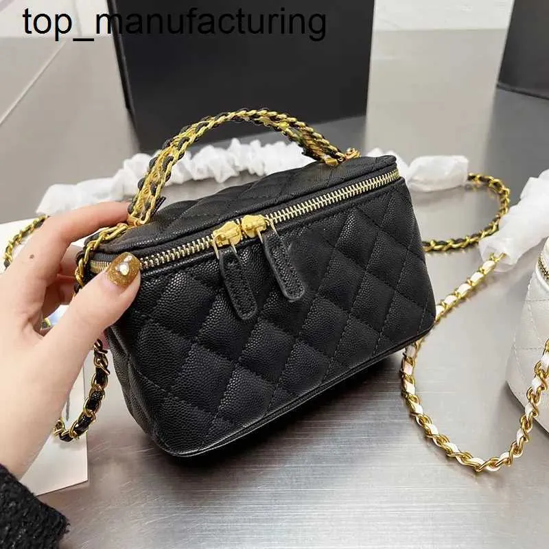 Nouveau 23SS Cosmétique Case Vanity Caviar Sacs en cuir de veau véritable poignée fourre-tout avec miroir caméra téléphone carte femme sac à main designer sacs à main