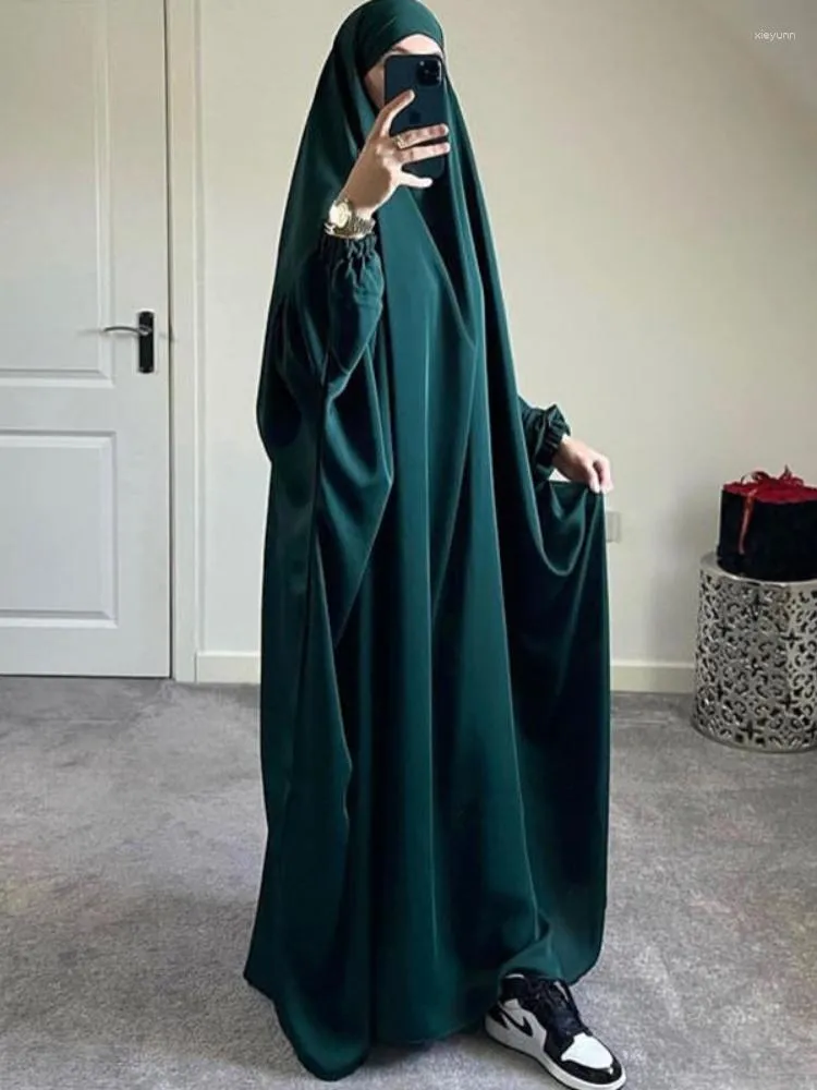 Etniska kläder ramadan eid huva abaya kvinnor bön plagg muslimska hijab jilbab lös klänning set abayas dubai kalkon islamiska kläder kaftan