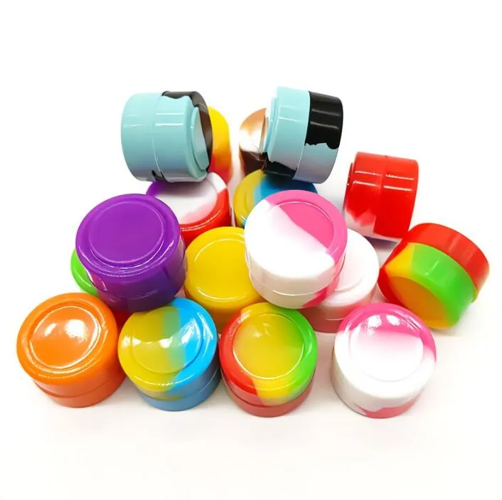 Silicone Container 3ML Non-stick Round Mini Jars Food Grade Rubber Dab Tool Storage Box Oil Holder Small Wax Container