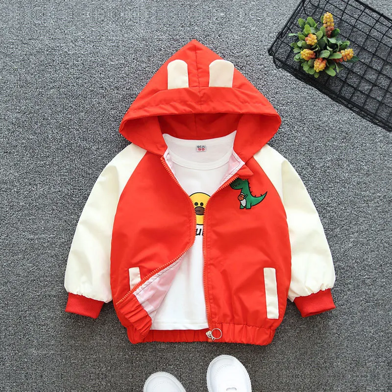 Giacche 1 2 3 4 5 6 anni Baby Boys Coats Spring Autunno Dinosauro Danosaur Bella Giacca con cappuccio per Boy Toddler Kids Ostrewear 230818