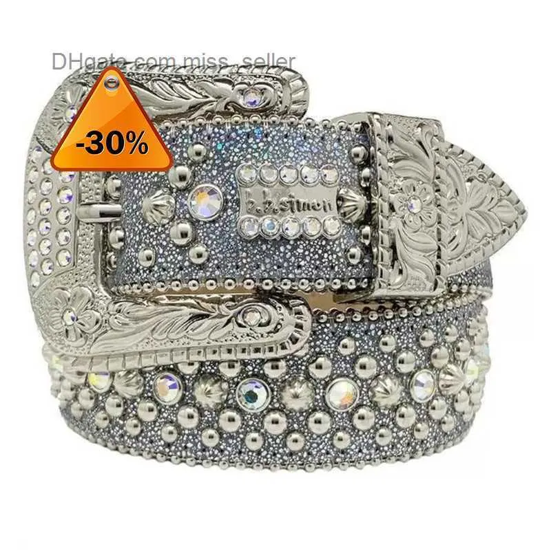 12022 Designer BB Belt Simon Belts For Men Women Shiny Diamond Belt Black On Black Blue White Multicolour With Bling Rhinestones As Gift Miss Sellerz