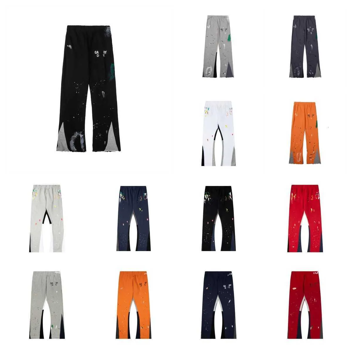 Hommes Jeans Pantalons Galeries Sweat Depts pantalon Speckled Lettre Imprimer Hommes Femmes Couple Lâche Polyvalent Pantalon Décontracté StraightG1ZV