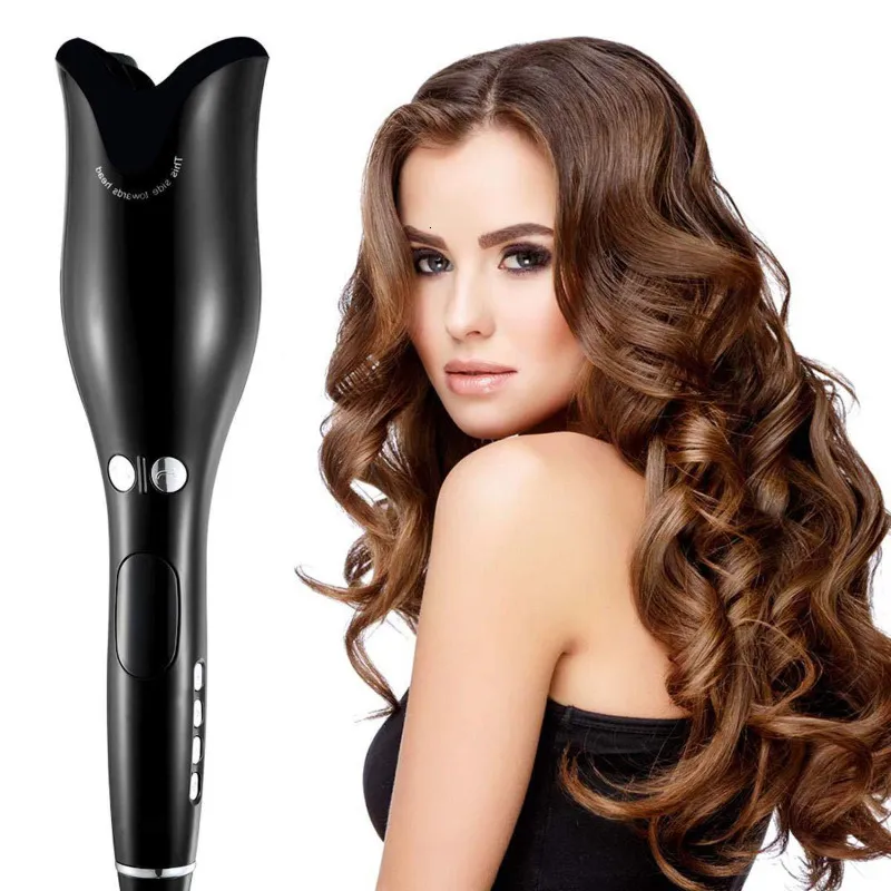 Fers à friser Automatique Cheveux Bigoudi Fer À Friser Multifonction LCD Céramique Rotation Cheveux Waver Magique Curling Baguette Fers Cheveux Styling Outils 230821