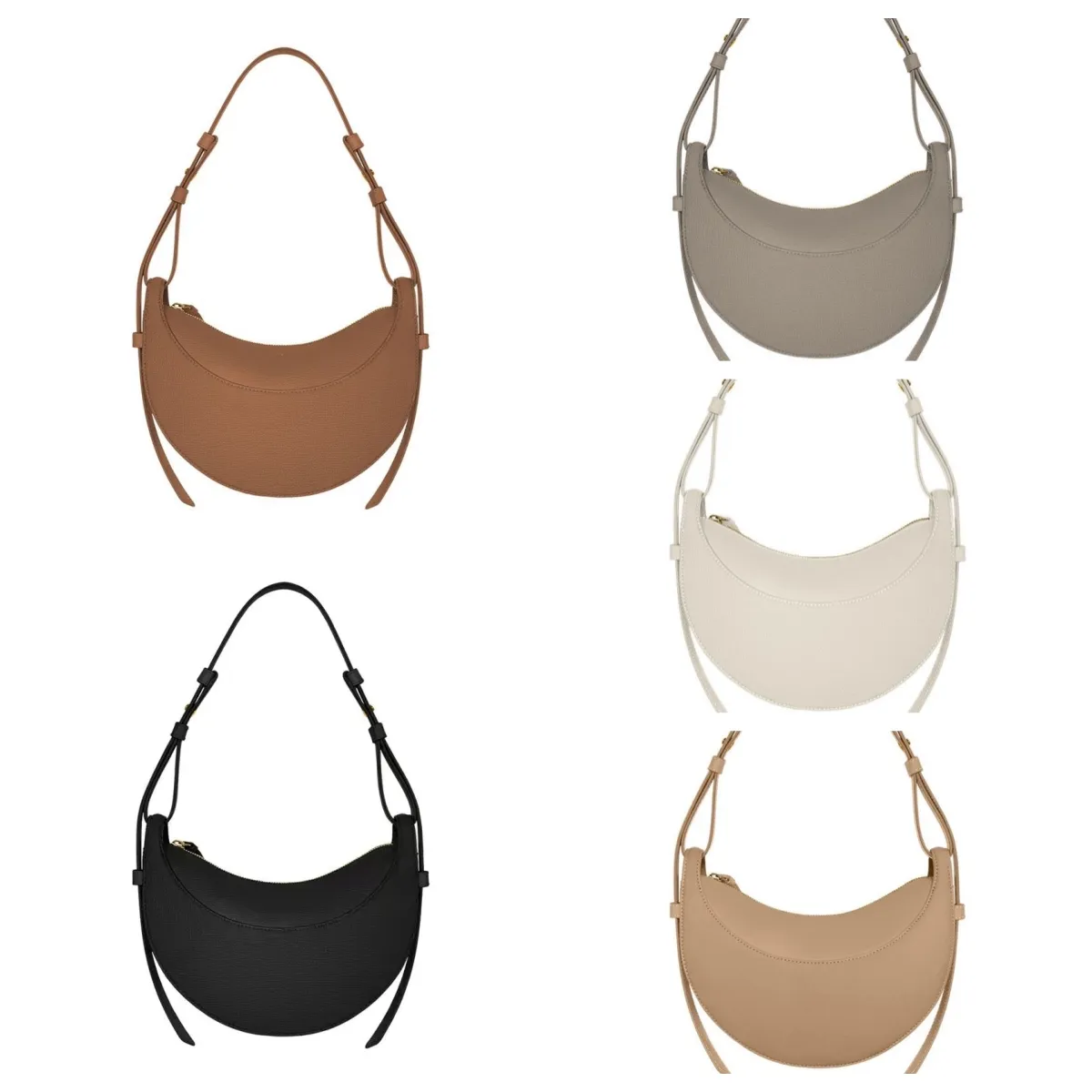 DONNAIN Borsa A Tracolla Hobo In Vera Pelle Pieno Fiore – Borsa Donna Minimal Per Ufficio E Tempo Libero, Nero