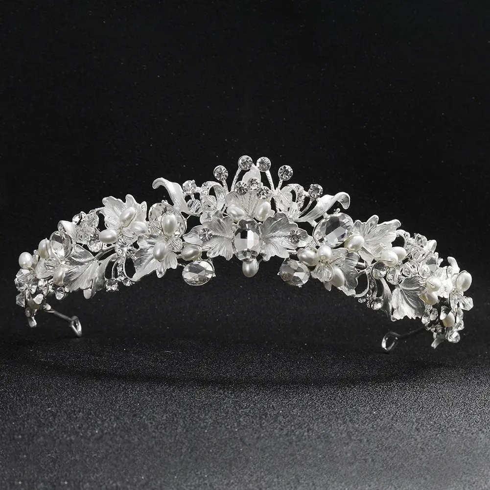 Evening Party Accessories Brand Silver Handmade New Bridal Wedding Crystal Rhinestone Headband Headpiece Crown Tiara Prom PageantZZ