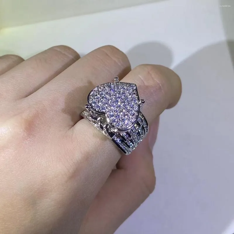 Pierścienie klastra 925 Sterling Silver Origin Diamond Pierścień dla kobiet