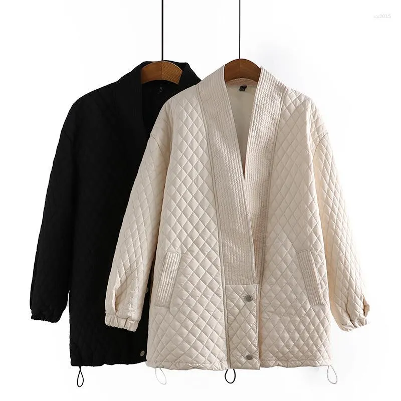 Chaquetas De Mujer Gabardinas Otono Invierno Chaqueta De Mujer Abrigo Coreano Color Solido Ligero Delgado Medio Largo Algodon Ropa Femenina Ropa De Abrigo Informal De Gran Tamano De 53 8 DHgate