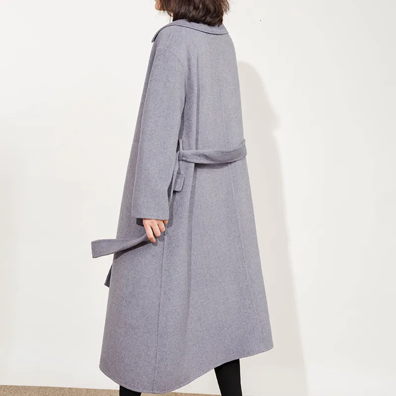 Womens Wool Blends Autunno inverno Elegante arrivo Arrivo a maniche lunghe Lady Grey Trench Wear Abrigos de Mujer LX1911 230818