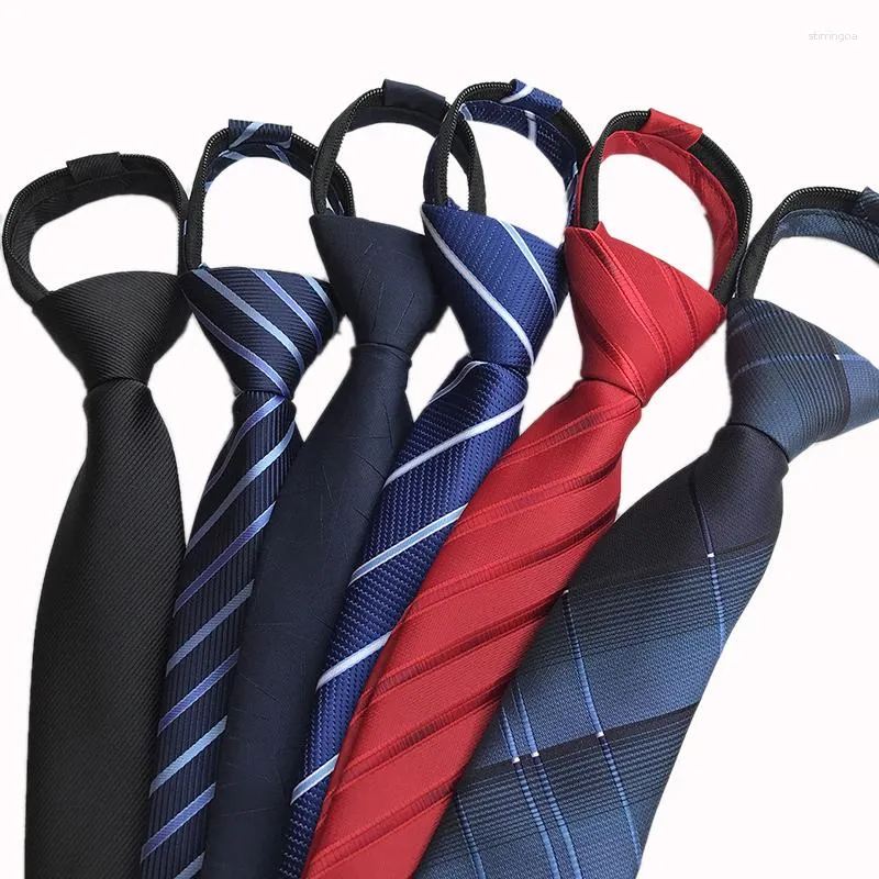 Bow Ties 8cm Necktie For Men 20 Style Women Slim Narrow Lazy Tie Easy To Pull Rope Neckwear Stripe Wedding Party Blue Black Red Boys