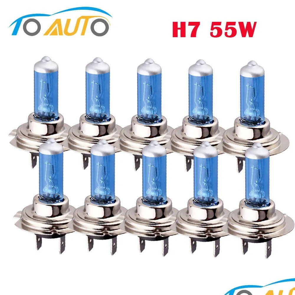 Altri accessori per interni Lampada H7 BB 6000K 55W 10pcs Lights Auto Auto Fog Halogen Light White Light 12V Auto-Styling Drople Delivery Mobiles DHD8Y