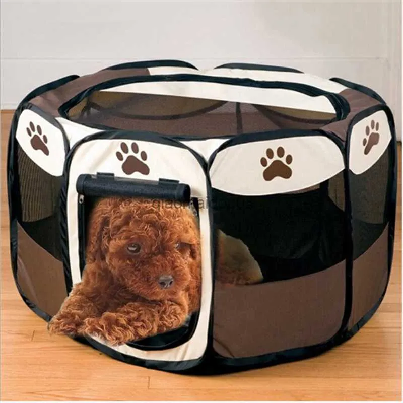 Andere Haustierversorgungen tragbare Klappzelzzelt Play Stift Hunde Schlafzaun Welpe Zwinger Klappübungen Play Foldable Hundehaus Outdoor Zeltbeutel HKD230821