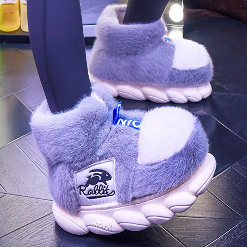 Pantofole inverno da donna Scarpe calde per peluche fodera per interni pannelli coppie piattaforma fusti di neve