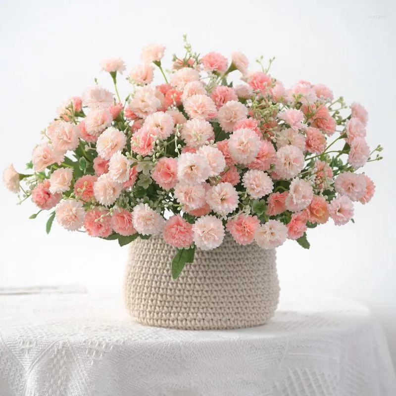 Fiori decorativi 20 Head Bouquet di tara ddernion di seta rosa artificiale per la decorazione per la casa di nozze festa natalizio fai da te fiore falso