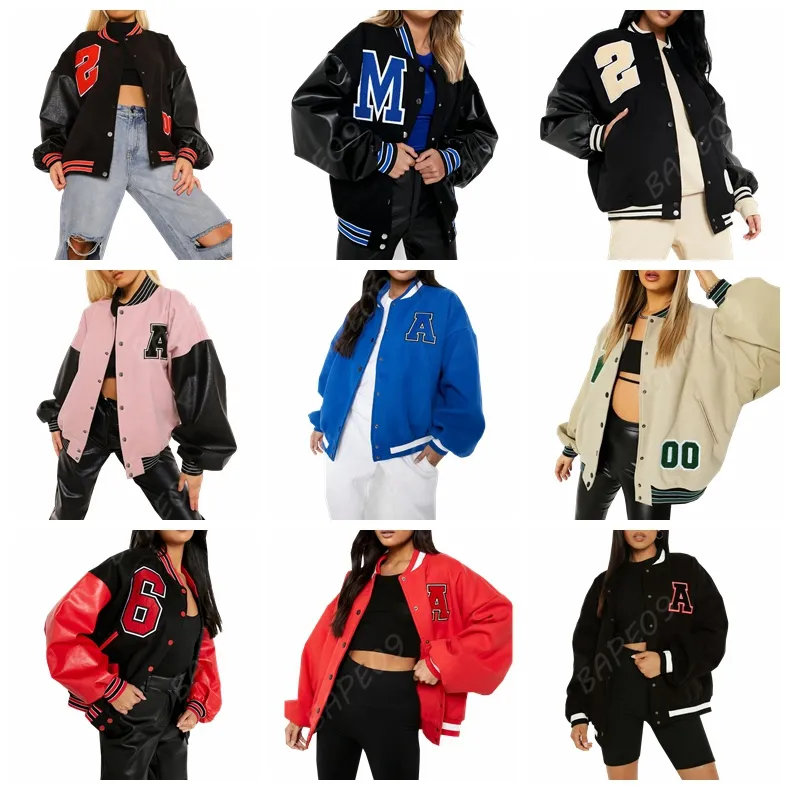 Varsity Jacket Lettre Designer Femmes Broderie Double Filetage Baseball Hip Hop Streetwear Bouton Manteaux