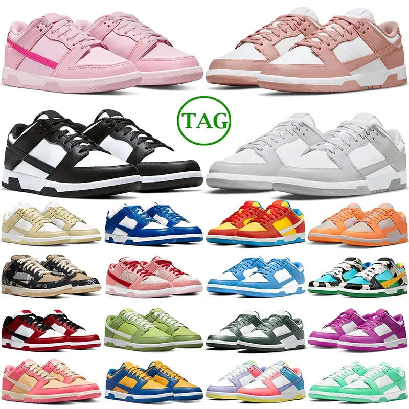 Designer Casual Shoes Lows Top Sneakers Panda White Black Grey Fog UNC Triple Pink Blue Raspberry Team Gold Rose Whisper Peach Cream Mens Trainers