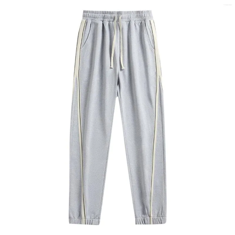 Cheap Trendy Men Sweatpants Drawstring Relaxed Fit Elastic Waist