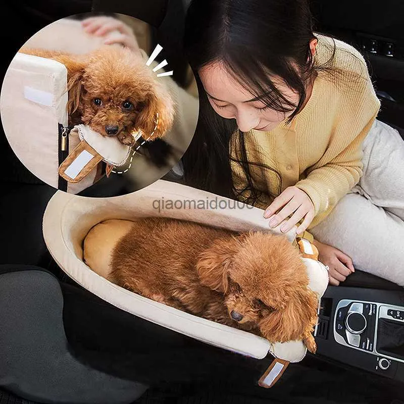 Other Pet Supplies Portable Dog Carriers Bed Pet Car Seat Central Control Nonslip Cat Travel Safety Armrest Box Booster Kennel For Small Transport HKD230821