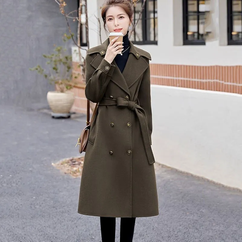 Long wool cheap cashmere coat