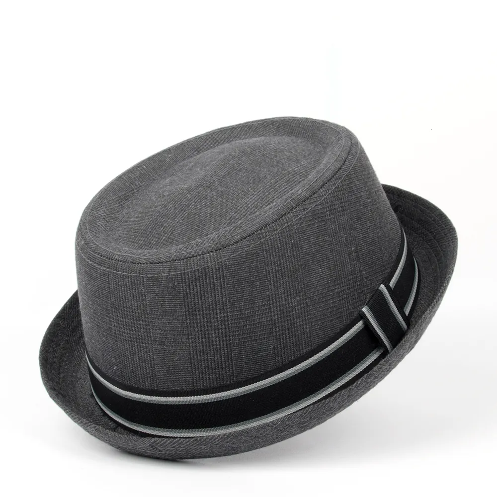 Weitkrempeln Hats Bucket Men Fedora Hut Flat Schweinekuchen für Gentleman Dad Bowler Porkpie Jazz Big S m l xl 230821