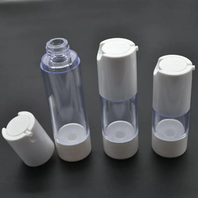 20pcs/partia 15 ml Małe puste plastikowe plastikową emulsję kremowy balsam bez powietrza butelka kosmetyczna próbka opakowań pojemnik SPB92 MUHVF