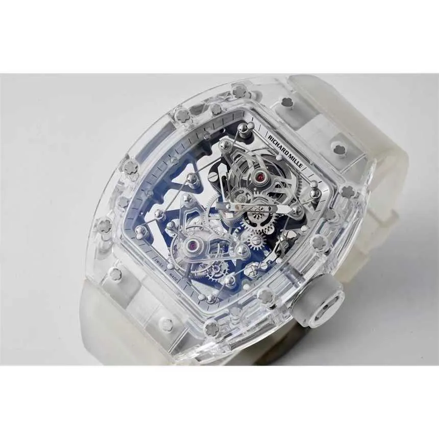 RM056 SuperClone Active Tourbillon Eur Luxury Mens Mechanics Watches Wristwatch Fashion Leisure RM56自動メカニカルクリスタルホローUR25 A7TB