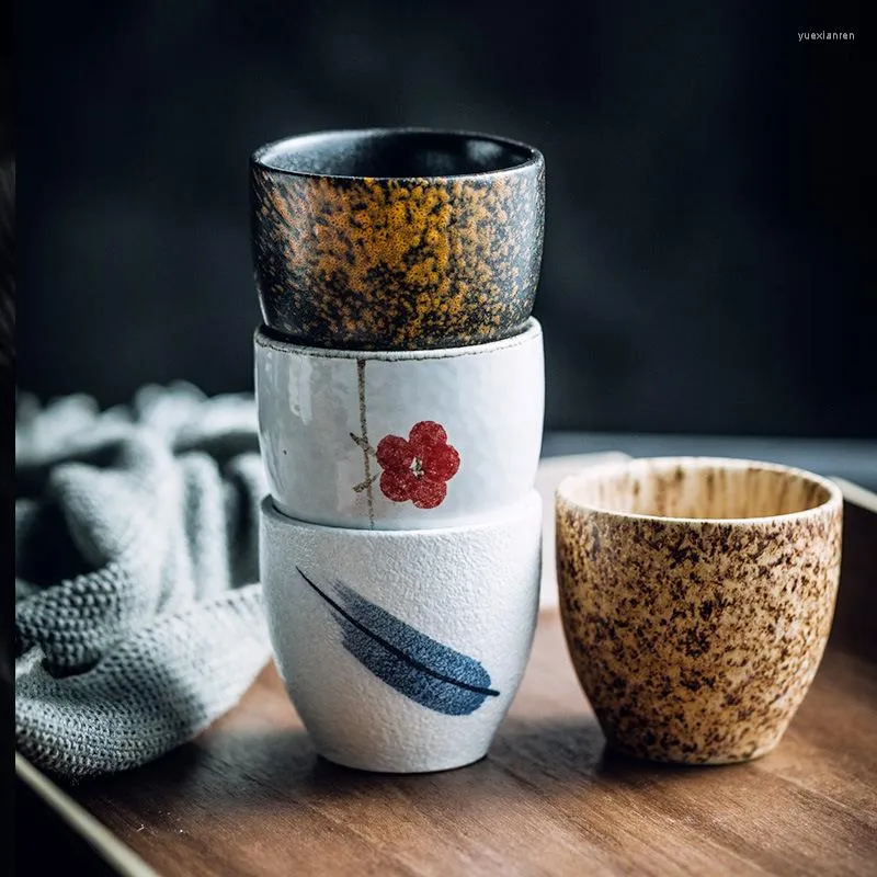 Tassen Untertassen Japanische Style Water Tasse Blumen Teetasse Becher Keramik Blatt Kaffee Getränke kreativer Becher Tee