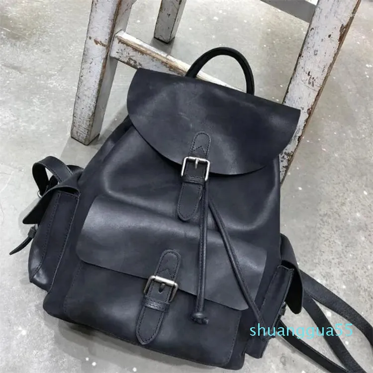 Rucksack Frauen echte Leder -Vintage -Rucksäcke für Teenager -Modesacktaschen Hochwertiges Kuhläire -Rucksack für Teenager