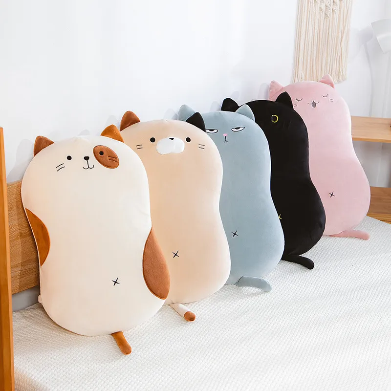 Cushion/Decorative Pillow Soft Animal Cartoon Cat Pillow Cushion Cute Elastic Stuffed Plush Cat Cushion Sleep Pillow Lovely Kid Plush Toy Birthyday Gift 230818