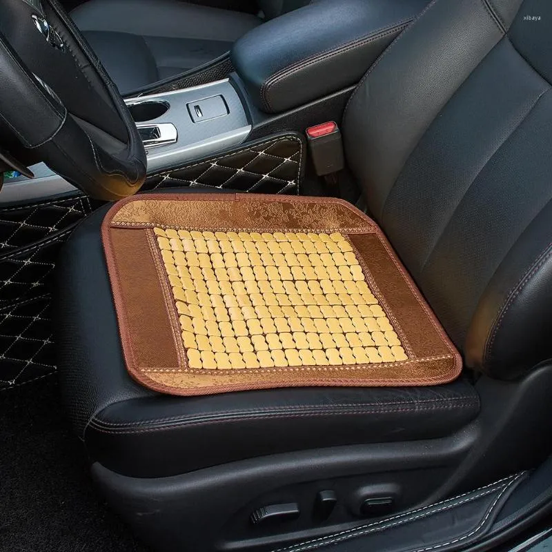 Auto-stoelafdekkingen zomer coole bamboe chips cover kussen mat auto stoel kussen auto's beschermend non-slip voor