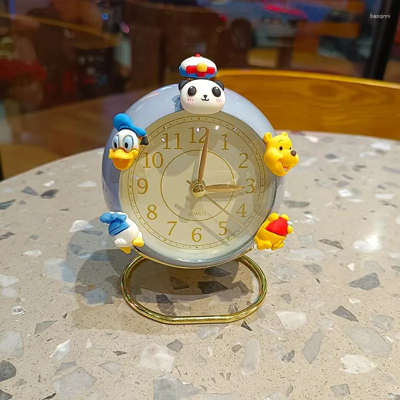 Relojes de mesa Reloj despertador para niños Estudiante Escritorio silencioso Dibujos animados Niño y niña Potente llamada de despertador Divine