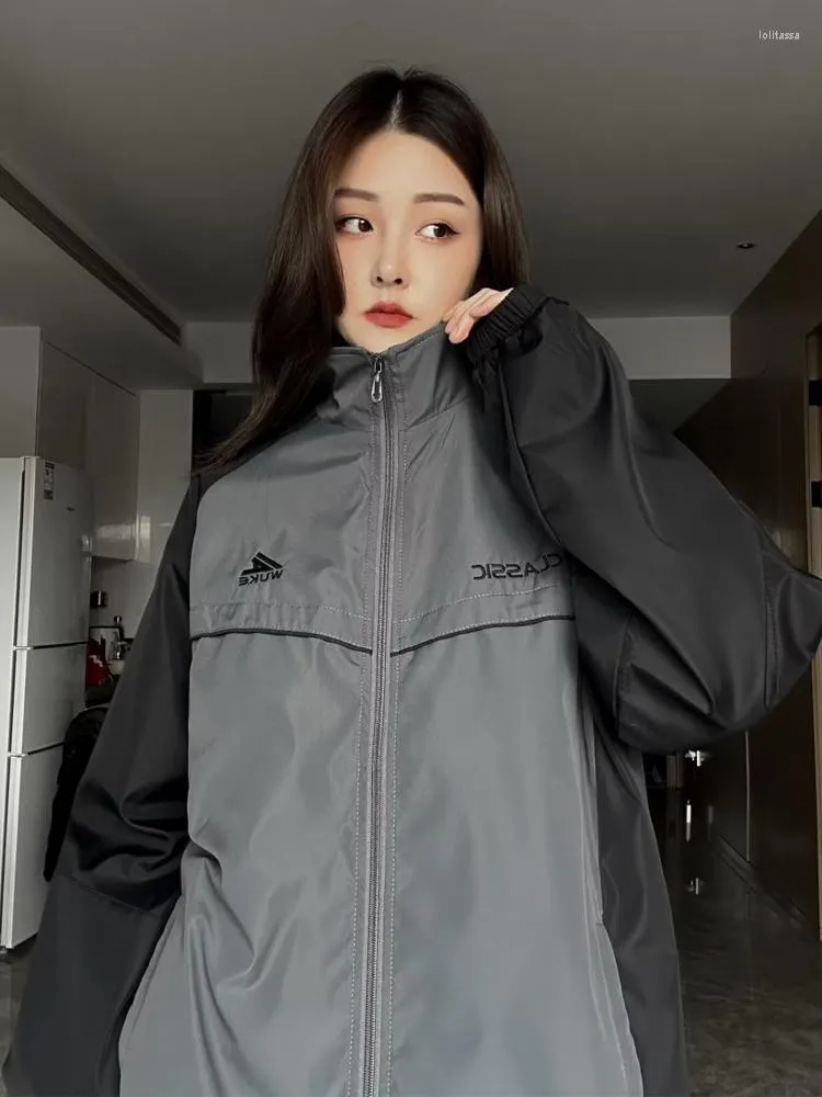 Vintage Y2K Oversized Casual Jackets For Women Harajuku Style