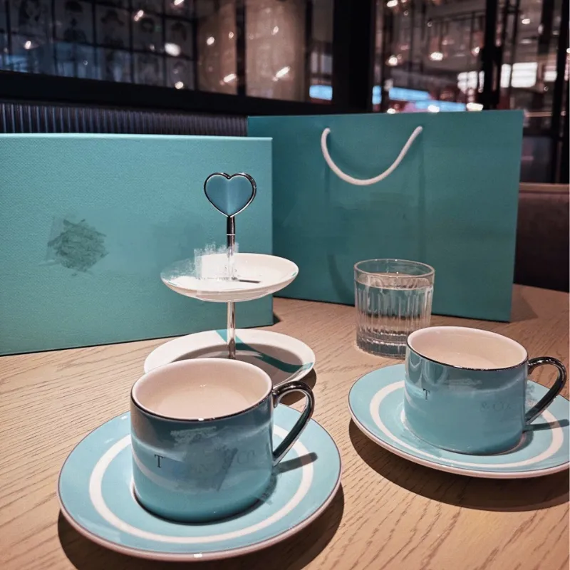 H&H Set 6 Tazze Caffè Adeline Con Piatto In Ceramica Grigia Cc 100 - Foto 4