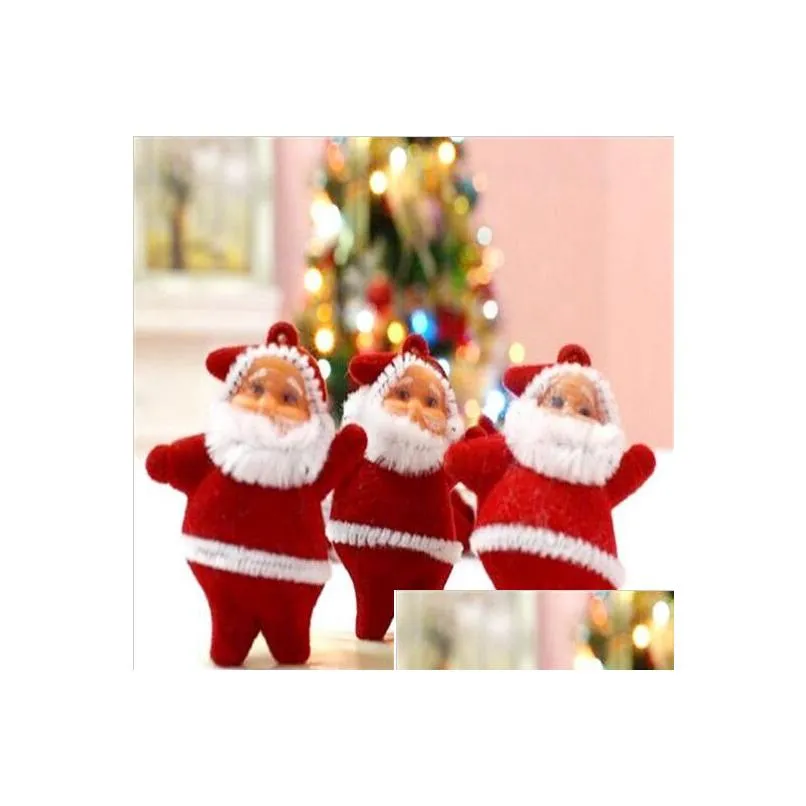 Decorazioni natalizie 6 pezzi/lotto Tree Mini Babbo Natale Ornamenti per accessori sospesi Casa Droping Garden feste